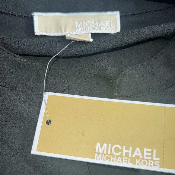 Michael Kors Black Front Half Zip Blouse - Picture 8 of 8